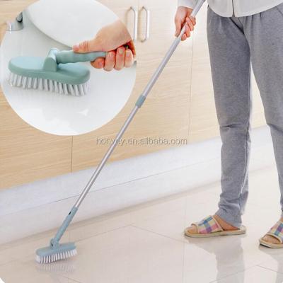 China Viable 2 in 1 Telescopic Handle Long Bristle Floor Cleaning Brush for sale