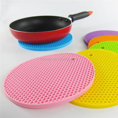 China New Arrival 18cm Viable Round Silicone Heat Resistant Non-Slip Backing/Insulation Mat Coaster Cushion Placemat Pot for sale