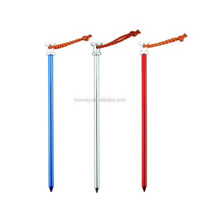 China 10pcs Outdoor Camping Aluminum Alloy Tent Peg With Rope Aluminum Alloy Travel Kits Beach Tent Pegs Nail Stake for sale