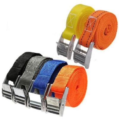 China 2pk Nylon Metal Cam Buckle Tie Down Strong Nylon Fast Lock Strap Luggage Cargo Lash Fasten Belt for sale