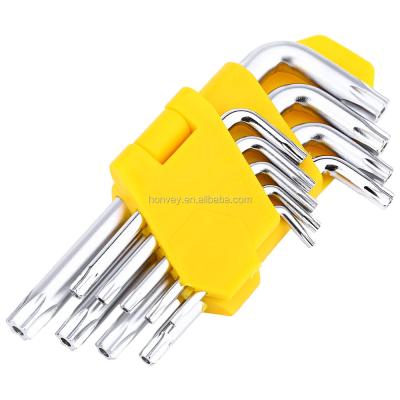 China ALLOY 9pcs L Shaft T10 T15 T20 T25 T27 T30 T40 T45 T50 Torx Torx Key Screwdriver Set Hand Repair Tool for sale