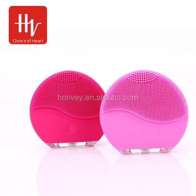 China Vibration / Ultrasonic / Waterproof HONVEY Facial Cleansing Brush & Face Massager, New Ultrasonic Silicone Facial Cleansing System For Clear Face Polish And Scrub for sale