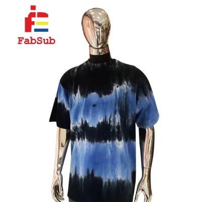 China Summer short sleeve t-shirt men's tie dye printing logo apparel high quality cotton oversized men's breathable T-shirt for sale