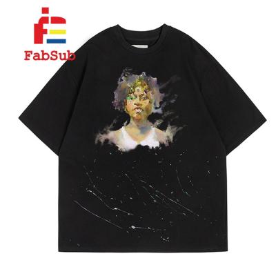 China Fabsub Print Pattern Cotton T-shirt Clean Design Breathable Custom Logo Custom Plus Size Wholesale High Quality Men's T-Shirts for sale