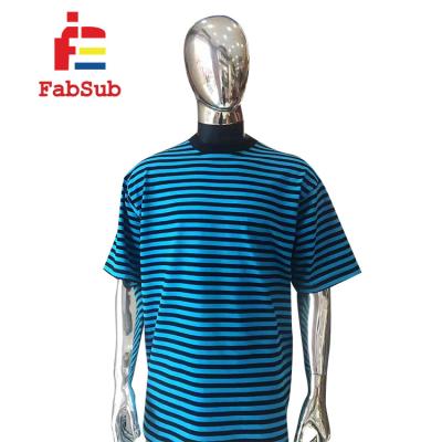 China Custom Printed Colorful Short Sleeve Mens Clothing Round Neck Design Stripe Men's Round Neck T-shirt Breathable Logo T-Shirts for sale