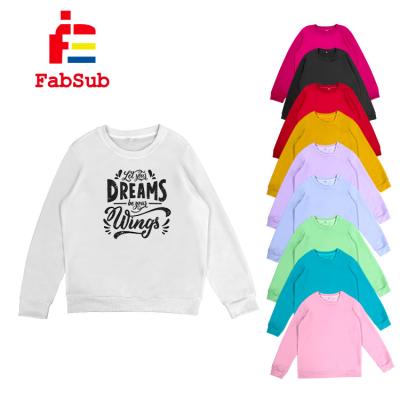 China Wholesale Breathable Unisex Blank Long Sleeve Sweater 190gsm Polyester Fleece Sweater Shirt Sublimation Sweater for sale