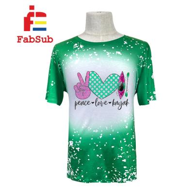 China Fake Delivery Bleach Sublimation Shirts 190gsm Quick Sleeve Polyester Breathable T-shirt Single Sleeve Sublimation T-shirts for sale