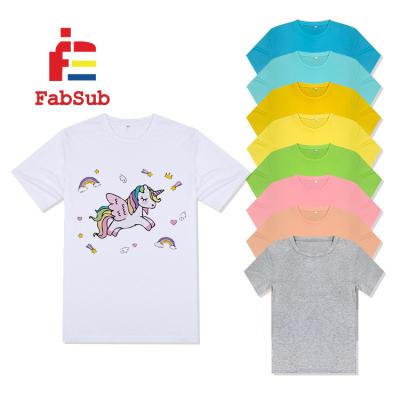 China Fabsub Breathable Printable Sublimation Masks T-shirts 190gsm Polyester Shirt Pastel Color Short Sleeve Sublimation Shirt for sale