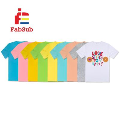 China Promotion Gift 190gsm Polyester Breathable Shirts T-shirt Unisex Short Sleeve Sublimation T-shirt Blank For Printing for sale