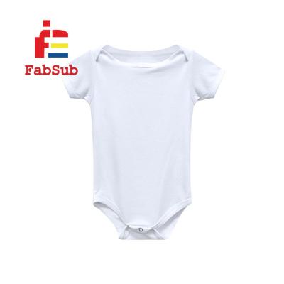 China 2022 New Arrival Cotton Feel 190gsm Polyester Rompers 190GSM Polyester Short Sleeve Baby Onesie Kids Onesie Sublimation Kids Shirts for sale