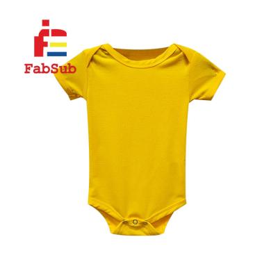 China 190gsm Soft Cotton Feel Polyester Baby Rompers For Kids Sublimation Shorts Sleeve Baby Onesie Kids Shirts for sale