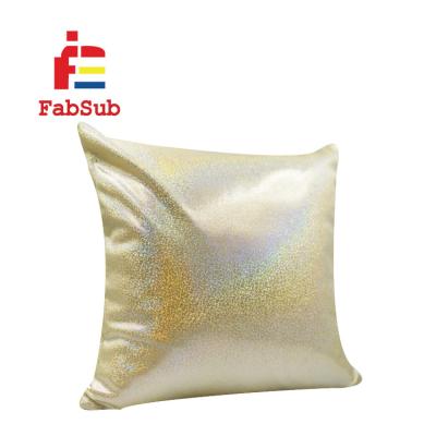 China Viable Customized Tile Covers Sublimation Pillow Decorative Glitter Sublimation Pillow Cover Glossy White for sale