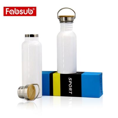 China Wholesale Viable Double Layer Vacuum Masks Bottle Sublimation Water Bottles Stainless Steel Vacuum Flasks With Bamboo Lids for sale