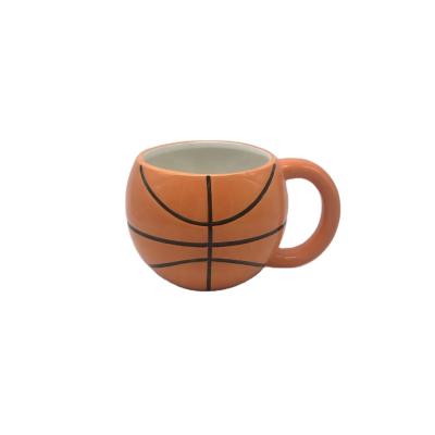 China Basketball Shape Porcelain Coffee Mug Disposable Ceramic Mug For Milk for sale