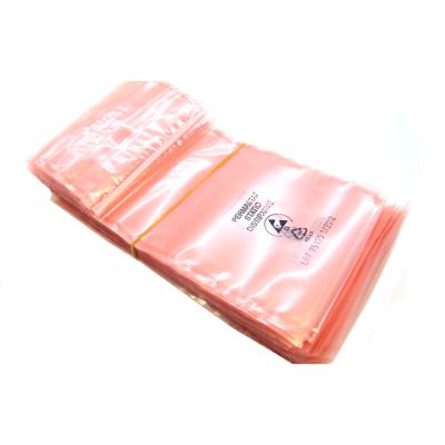 China EPA Antistatic Packaging Static Sensitive Device ESD PE Material Antistatic Pink Bag With Zip Lock for sale