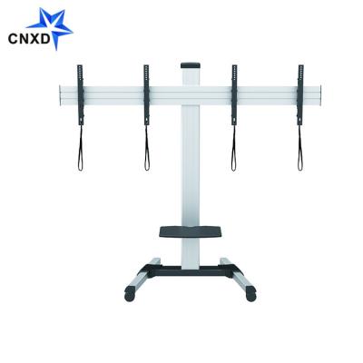 China TV Stand Double Screens TV Carts With Wheels for sale