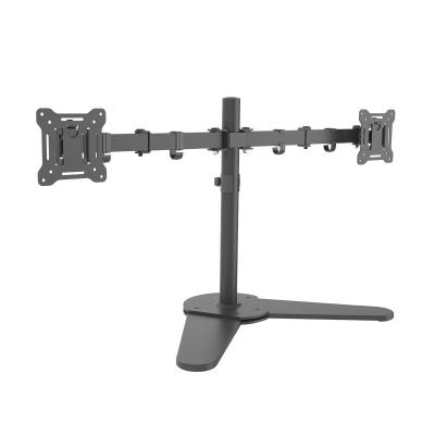 China Cold Rolled Steel 13 To 27 Inch Dual Screen Monitor Stand, Adjustable Free Standing Desktop Mount for sale