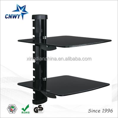 China DVD Saving Set Top Box Shelf DVD Wall Support Glass Mount for sale