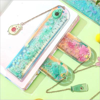 China Lovely Cute Multifunctional Laser Locator Student Stationery Ruler With Cute Pendant for sale