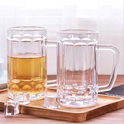 China Hot Selling Heat Resistant and Cold-Resistant Anti-Drop Draft Beer Mug Whiskey Bar Plastic Beer Mug for Beer Drinking for sale