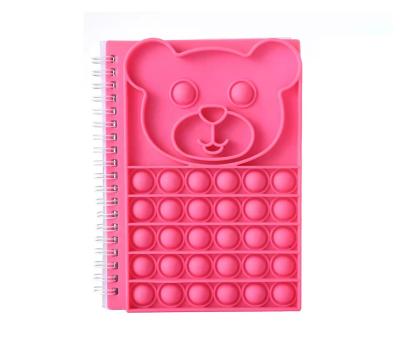 China Fashion Design A5 Cover Notebook Finger Bubble Silicone Cover Noise Vibrant Colorful Sensory Notebook for sale