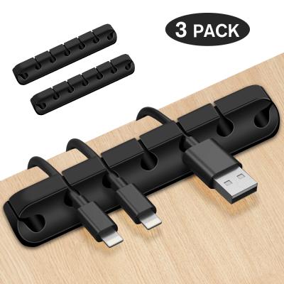 China For New Arrived 3 Pack Earphone Cable Winder Fixer Silicone Earphone Clip Charger Desk Organizer for sale