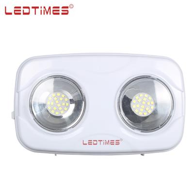 China School LEDTIMES New Product Adjustable Double Heads Supermarket 0.2w Indoor Rechargeable Led Emergency Light for sale