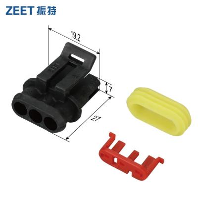 China Waterproof TE 1.5 Female Automotive Electric Power Connector 3 Pin Connector Waterproof 282087-1 for sale