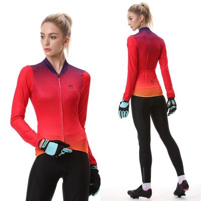 China 2021New Custom Breathable Breathable Logo Long Sleeve Women MTB Clothes Set Road Bike Clothing Set Cycling Wear For Cycling for sale