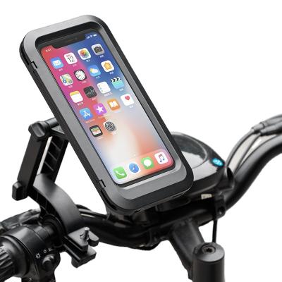 China 360 Degree Rotation Touch Screen Adjustable Bike Phone Holder Waterproof Bicycle Phone Case For Cycling for sale