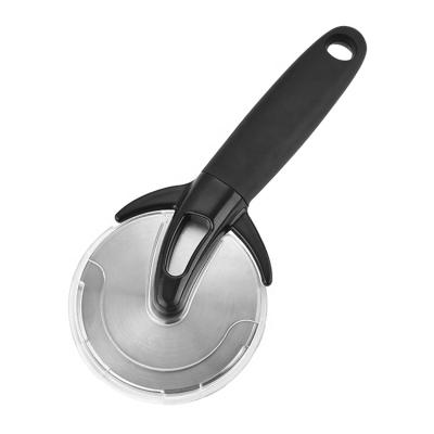 China Popular Amazon Products Quality Sharp Pizza Slicer Stainless Steel Pizza Cutter Stocked Wheel With Protective Guard for sale