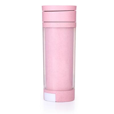 China Double-Layer Wheat Fragrance Contemporary Eco-friendly Creative Wheat Selling Amazon Straw Cup Hot Mug Plastic Cup Custom Logo Contemporary for sale