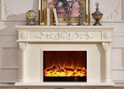 China White Antique Classical Imitation Marble Hotel / Home Electric Fireplace for sale