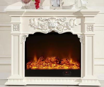 China Luxurious 750w 1500w Solid Wood Fireplaces Oak Electric Led Fireplace for sale