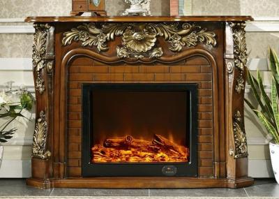 China Free Standing Classic Flame Electric Fireplace , RV Antique Fireplace Surround for sale