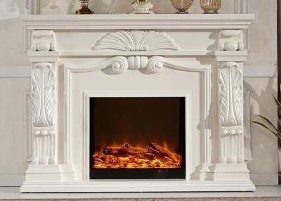 China Low Noise Polished White European Electric Fireplace CE Approved for sale