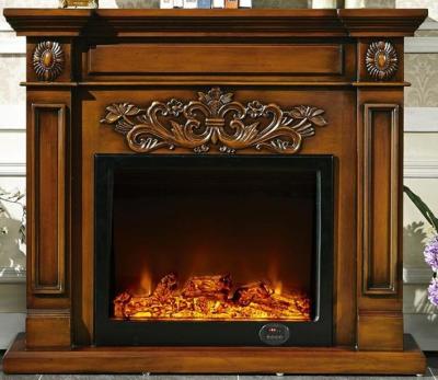 China Customized Luxury Solid Wood Fireplaces Heaters Decor Flame for sale