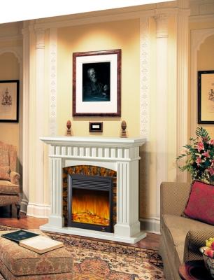 China Indoor Decoration 1.2m White Imitation Marble Electric Fireplace With Heater for sale