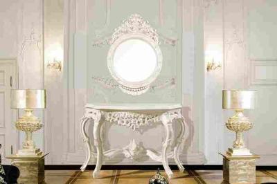 Cina Tabella di condimento e specchio decorativi domestici, Tabella di console d'annata bianca in vendita