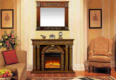 China European Deco Flame Classical Solid Wood Fireplaces Home Furnitures for sale