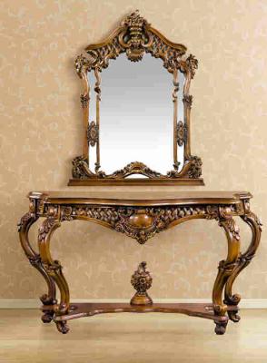 China Antique  Wood Console Table With Mirror Brown1.6m Living Room Furnture for sale