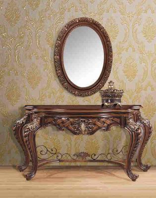 China Decorative Furniture Antique Dressing Table With Mirror 1.8m Mdf Tan Painted for sale