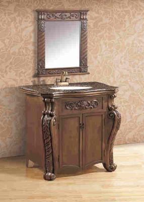 China Freestanding Antique Polyresin Bathroom Cabinet With Mirror Vanity Combo for sale