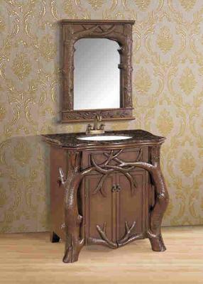 China Hotel European Fiberglass Bathroom Vanity Cabinets with Wall Mirror for sale