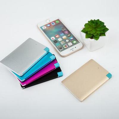 China Portable aluminum credit card rohs power bank 2500mAh super thin credit card power bank for sale