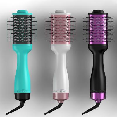 China Ion Diffuser Mini Hair Dryer Volumizer 4 in 1 Salon Styling Hot Airbrush and Styler Ion Straightening Brush Curl Brush Negative for sale