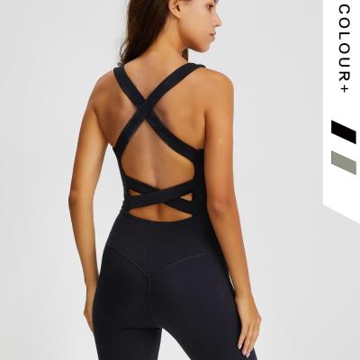 China Wholesale Fashion Tights QUICK DRY Yoga Set Jumpsuit 2020 One Piece Fitness Clothing Sports Playsuits Women Backless Jumpsuit Dance for sale