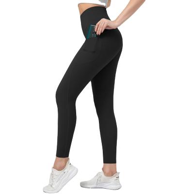 China Lulu Wholesale Popular Solid Color Breathable Quilted Side Pockets High Waist Women Sports Filters Tights Gym Fitness Yoga Gaiters for sale