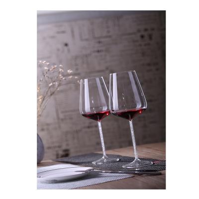 China Modern Wholesale Handmade Lead Free Crystal Stem Wine Glasses for sale