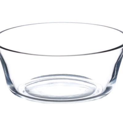 China Sustainable Environmental Clear Round Reusable Glass Fruit Salad Bowl for sale